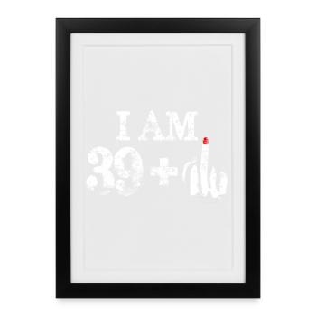 I Am 39 Plus Bold Middle Finger - Framed poster (27 × 37 cm) - black - Front