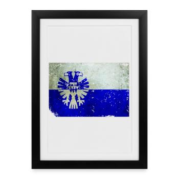 t-shirt drapeau d’Arnhem effet grunge Nederland - Affiche encadrée (27 × 37 cm) - noir - Devant