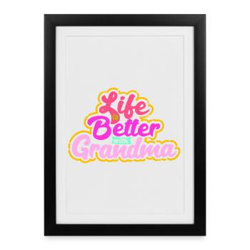 Petit-enfant Grand-mère Déclaration Grand-mère Grand-mère préférée - Affiche encadrée (27 × 37 cm) - noir - Devant