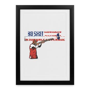Clay pigeon shooting - Framed poster (27 × 37 cm) - black - Front