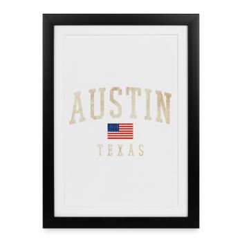 Austin Tx - Affiche encadrée (27 × 37 cm) - noir - Devant