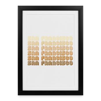 San Francisco Californie - Affiche encadrée (27 × 37 cm) - noir - Devant