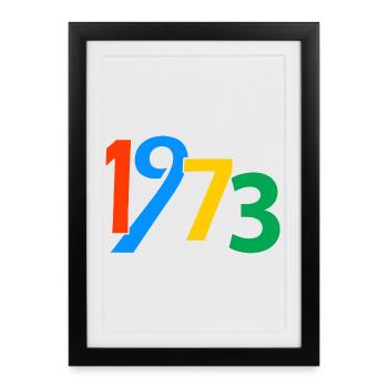 50e anniversaire 1973 50 ans Cadeaux pour hommes Femmes - Affiche encadrée (27 × 37 cm) - noir - Devant