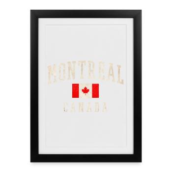 Montreal Canada Distressed Flag - Framed poster (27 × 37 cm) - black - Front