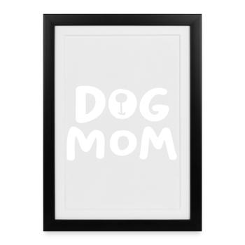 Chien chien maman maman chien Fan Animal Love chien promenade Fan - Affiche encadrée (27 × 37 cm) - noir - Devant