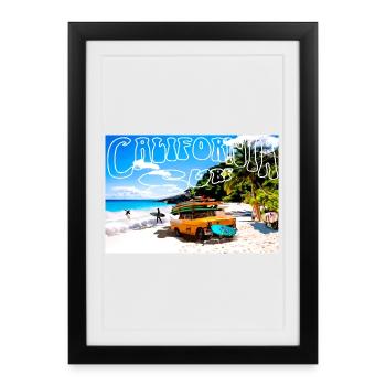 Surf Passion - Framed poster (27 × 37 cm) - black - Front