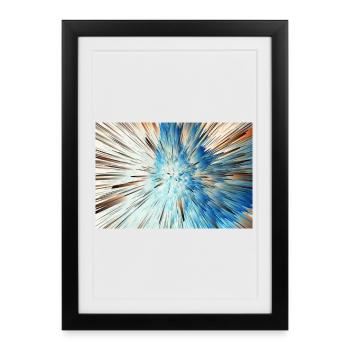 Radiale Blaue Explosion - Gerahmtes Poster (27 × 37 cm) - Schwarz - Vorne