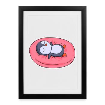 Pingouin - Affiche encadrée (27 × 37 cm) - noir - Devant