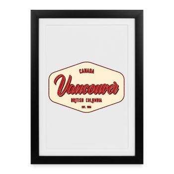 Vancouver Vintage City Label - Framed poster (27 × 37 cm) - black - Front
