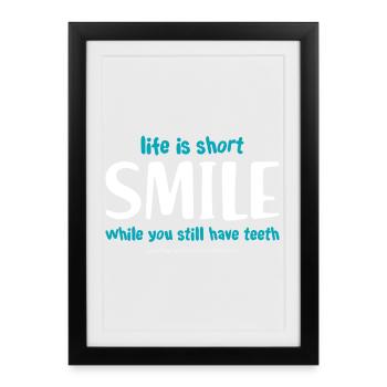 Smile (dark) - Framed poster (27 × 37 cm) - black - Front
