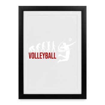 Evolution Volleyball - Gerahmtes Poster (27 × 37 cm) - Schwarz - Vorne