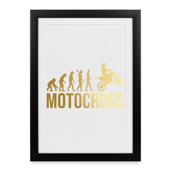 Evolution Motocross - Gerahmtes Poster (27 × 37 cm) - Schwarz - Vorne