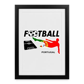 La fièvre du football au Portugal - Affiche encadrée (27 × 37 cm) - noir - Devant