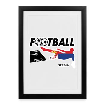 La fièvre du football Serbie - Affiche encadrée (27 × 37 cm) - noir - Devant
