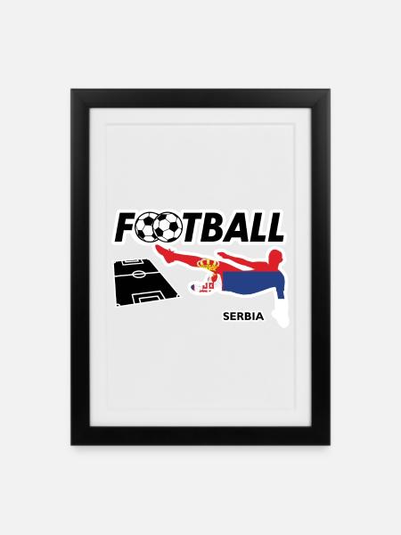 Football Fever Serbia - Framed poster (27 × 37 cm) - black
