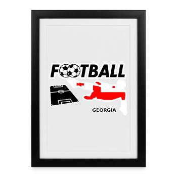 Fièvre du football Géorgie - Affiche encadrée (27 × 37 cm) - noir - Devant