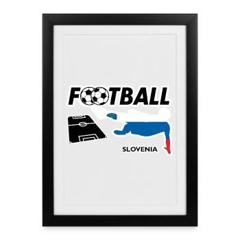 Fièvre du football Slovénie - Affiche encadrée (27 × 37 cm) - noir - Devant
