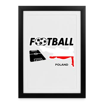 Fièvre du football Pologne - Affiche encadrée (27 × 37 cm) - noir - Devant