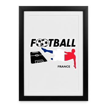 Fièvre du football France - Affiche encadrée (27 × 37 cm) - noir - Devant