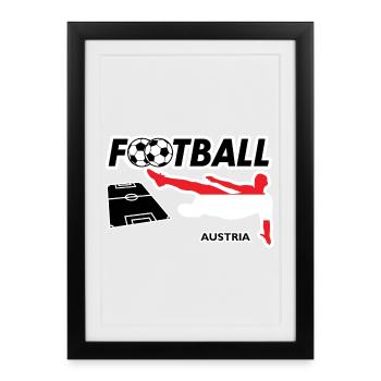 Fièvre du football Autriche - Affiche encadrée (27 × 37 cm) - noir - Devant