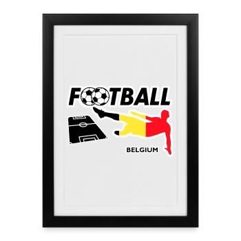 Fièvre du football Belgique - Affiche encadrée (27 × 37 cm) - noir - Devant