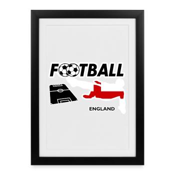 La fièvre du football en Angleterre - Affiche encadrée (27 × 37 cm) - noir - Devant