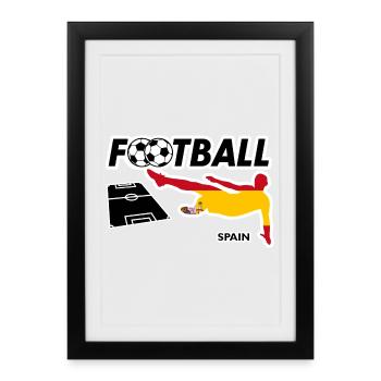 Fièvre du football Espagne - Affiche encadrée (27 × 37 cm) - noir - Devant