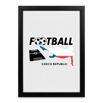 La fièvre du football République tchèque - Affiche encadrée (27 × 37 cm) - noir - Devant