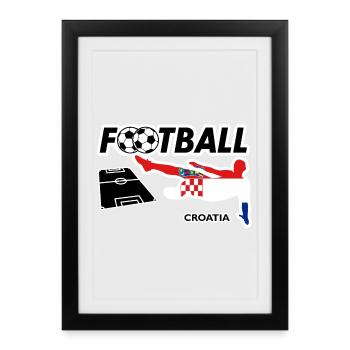 Fièvre du football Croatie - Affiche encadrée (27 × 37 cm) - noir - Devant