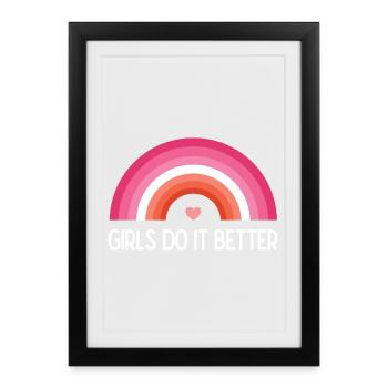 LGBTQ Pride Month - Girls Do it better - Framed poster (27 × 37 cm) - black - Front