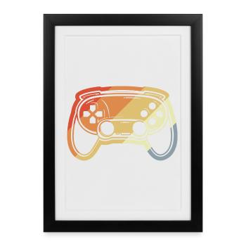 Vintage Game Controller Drawing - Framed poster (27 × 37 cm) - black - Front