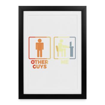 Programmer stick figure - Framed poster (27 × 37 cm) - black - Front
