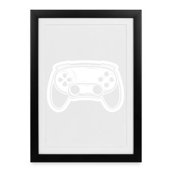 Videospiel Controller Zeichnung - Gerahmtes Poster (27 × 37 cm) - Schwarz - Vorne
