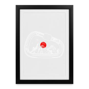 Crête alpine Sunburst - Affiche encadrée (27 × 37 cm) - noir - Devant