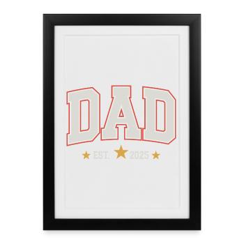 Design personnalisé d'icône Dad Anniversaire - Affiche encadrée (27 × 37 cm) - noir - Devant