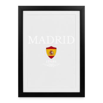 J’adore Madrid, Madrid Espagne - Affiche encadrée (27 × 37 cm) - noir - Devant