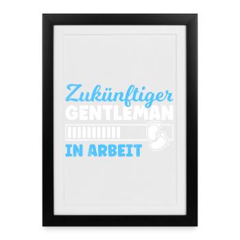 Werdende Mama ZUKÜNFTIGER GENTLEMAN IN ARBEIT - Affiche encadrée (27 × 37 cm) - noir - Devant