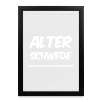 Old Swede - Lustiger Spruch - Funny - Framed poster (27 × 37 cm) - black - Front