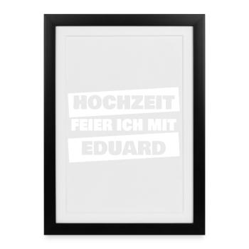 Enterrement de vie de garçon Eduard - Affiche encadrée (27 × 37 cm) - noir - Devant