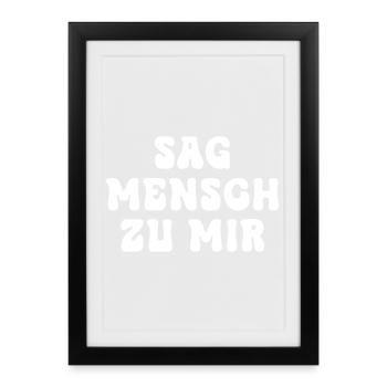 Say Man to Me Typo Contrast - Framed poster (27 × 37 cm) - black - Front