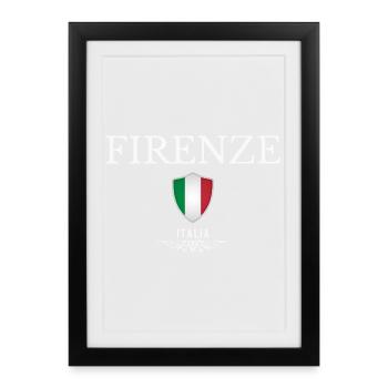Florence Italie, j’adore Florence - Affiche encadrée (27 × 37 cm) - noir - Devant