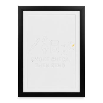 Smoke control before departure Motive - Framed poster (27 × 37 cm) - black - Front