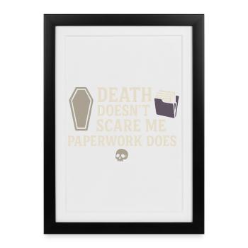 Cadavre Science Humour noir Mort Positif - Affiche encadrée (27 × 37 cm) - noir - Devant
