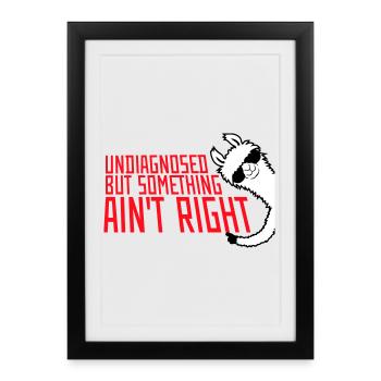 Non diagnostiqué mais quelque chose ne va pas Lama Glasses - Affiche encadrée (27 × 37 cm) - noir - Devant