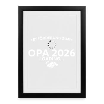 Annonce de grossesse 2026 Papy en devenir - Affiche encadrée (27 × 37 cm) - noir - Devant