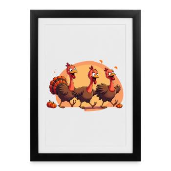 Bébé dinde de Thanksgiving - Affiche encadrée (27 × 37 cm) - noir - Devant