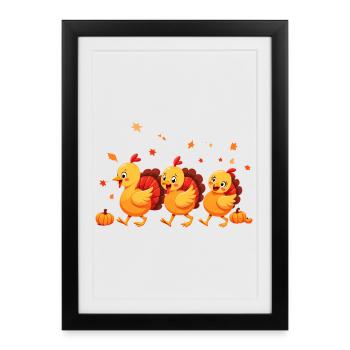 Bébé dinde de Thanksgiving - Affiche encadrée (27 × 37 cm) - noir - Devant