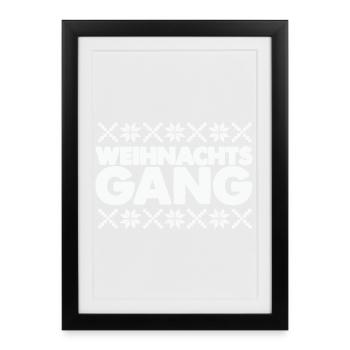 Allée de Noël Motif Norvège - Affiche encadrée (27 × 37 cm) - noir - Devant