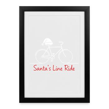 Balade de la ligne du Père Noël - Affiche encadrée (27 × 37 cm) - noir - Devant