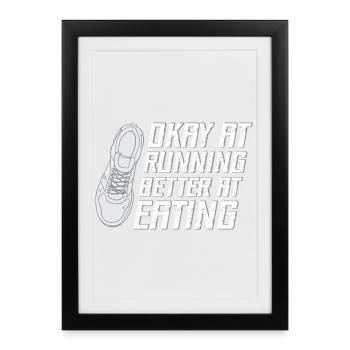Marathon Runner Okay At Running Gift - Framed poster (27 × 37 cm) - black - Front